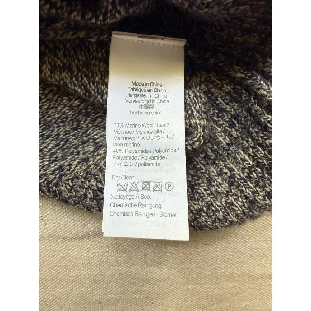 J. Crew Sweater Men's M Rugged Merino Wool Blend Crewneck Knit Gray Heathered